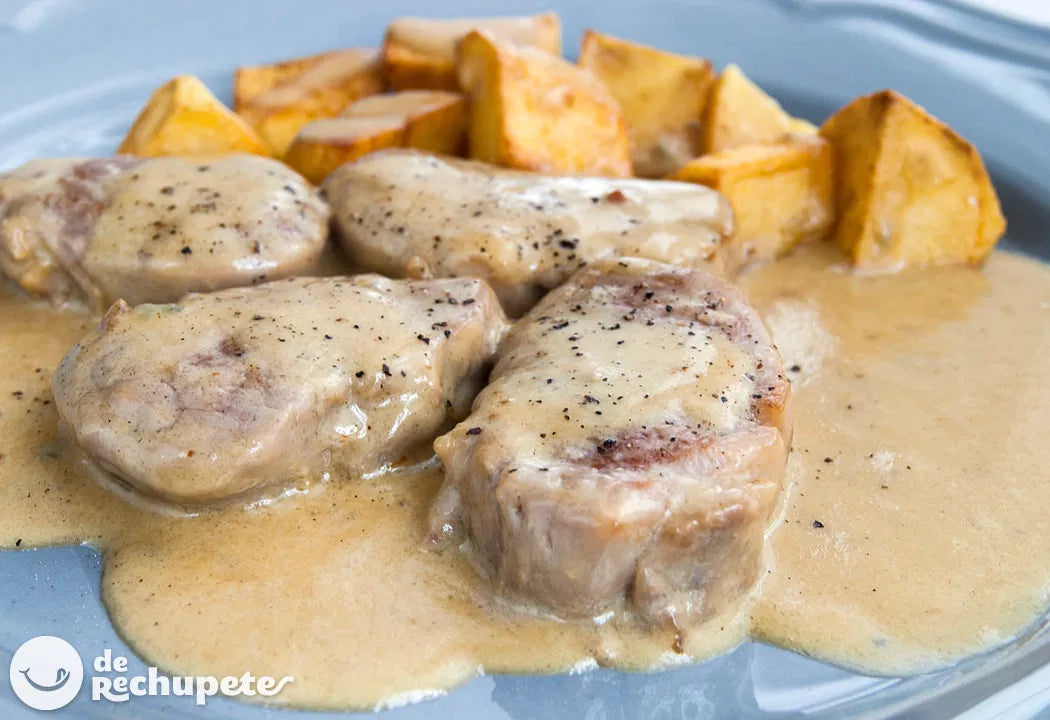 SOLOMILLO DE CERDO EN SALSA DE CHAMPIÑONES Y PATATAS